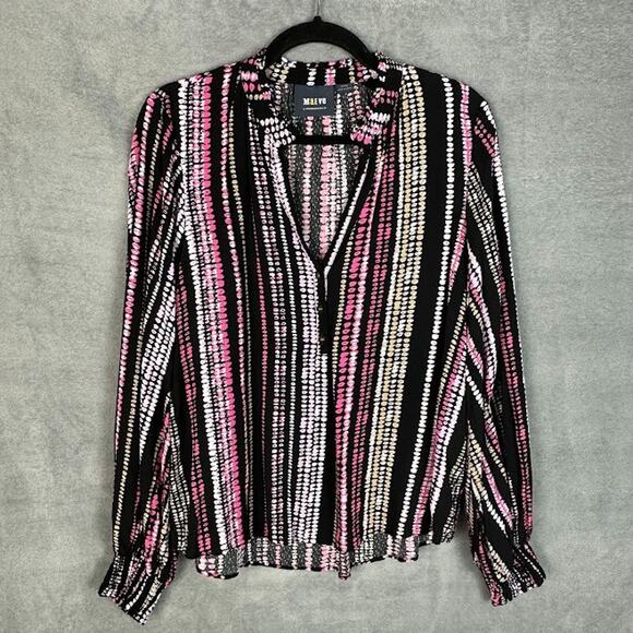 Maeve Tops - Maeve Anthropologie Top Womens Medium Black V Neck Long Sleeve Preppy Career